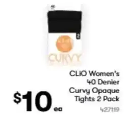 BIG W Clio women's 40 denier curvy opaque tights 2 pack offer