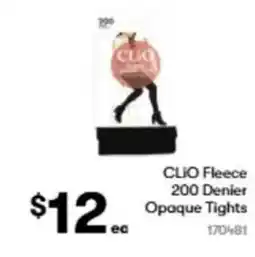 BIG W Clio fleece 200 denier opaque tights offer