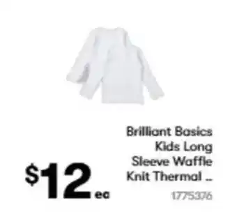 Brilliant basics kids long sleeve waffle knit thermal
