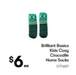 BIG W Brilliant basics kids cosy crocodile home socks offer
