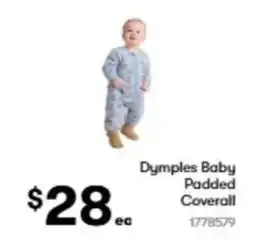 BIG W Dymples Baby Padded Coverall offer