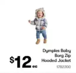 BIG W Dymples baby borg zip hooded jacket offer