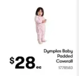 BIG W Dymples Baby Padded Coverall offer
