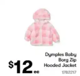 BIG W Dymples baby borg zip hooded jacket offer