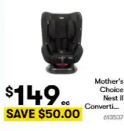 BIG W Mother's choice nest ii converti offer