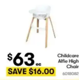 BIG W Childcare alfie high chair offer