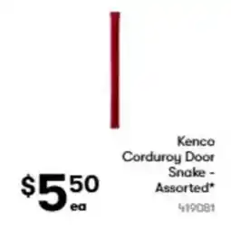 BIG W Kenco Corduroy Door Snake- Assorted offer