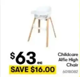 BIG W Childcare alfie high chair offer