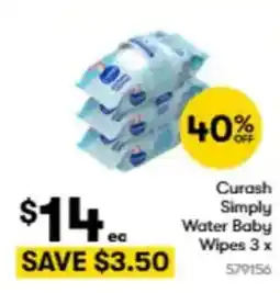 BIG W Curash Simply Water Baby Wipes offer