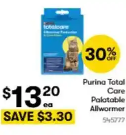 BIG W Purina total care palatable allwormer offer