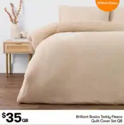 BIG W Brilliant basics teddy fleece quilt cover set qb offer