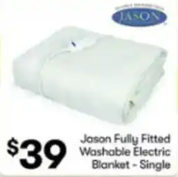 BIG W Jason fully fitted washable electric blanket - single offer
