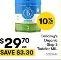 BIG W Bellamy's Organic Step 3 Toddler Milk offer
