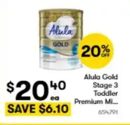 BIG W Alula Gold Stage 3 Toddler Premium Milk offer
