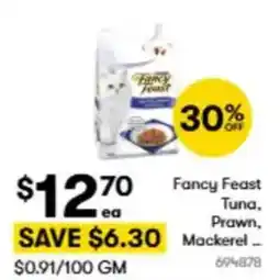 BIG W Fancy Feast Tuna, Prawn, Mackerel offer