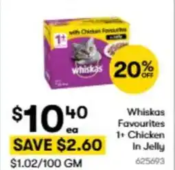 BIG W Whiskas favourites 1+ chicken in jelly offer