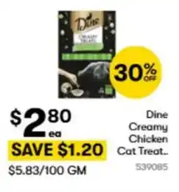 BIG W Dine creamy chicken cat treat offer