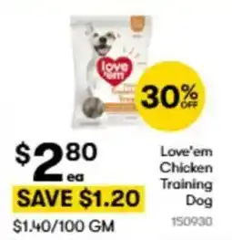 BIG W Love'em chicken training dog offer