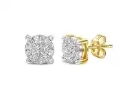 Bevilles Jewellery Martina Diamond Earrings with 0.15ct of Diamonds in 9ct Yellow Gold offer