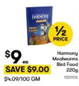 BIG W Harmony mealworms bird food offer