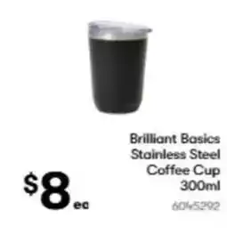 BIG W Brilliant Basics Stainless Steel Coffee Cup offer