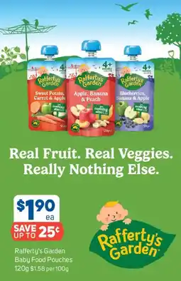 Foodland Rafferty's Garden Baby Food Pouches offer