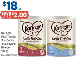 Foodland Karicare plus toddler 3 or junior 4 milk drink powder offer