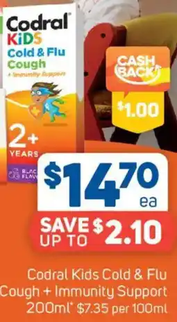 Foodland Codral Kids Cold & Flu Cough + Immunity Support offer
