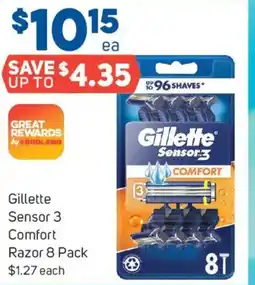 Foodland Gillette Sensor 3 Comfort Razor 8 Pack offer