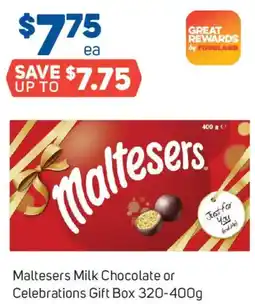 Foodland Maltesers Milk Chocolate or Celebrations Gift Box offer