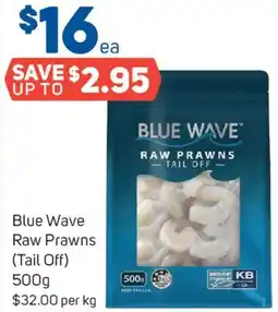 Foodland Blue Wave Raw Prawns (Tail Off) offer