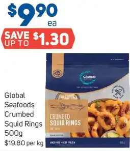 Foodland Global Seafoods Crumbed Squid Rings offer