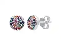 Bevilles Jewellery Rainbow Cubic Zirconia Stud Earrings in Sterling Silver offer