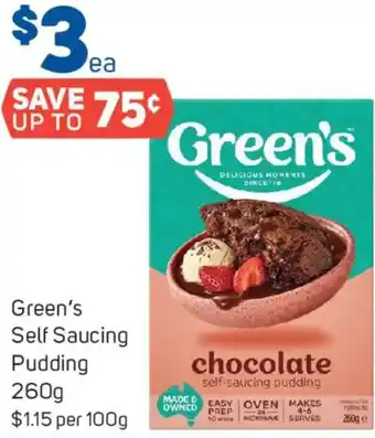 Foodland Green's Self Saucing Pudding offer