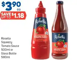 Foodland Rosella squeezy tomato sauce or glass bottle offer