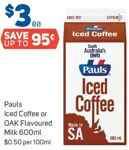 Foodland Pauls Iced Coffee or OAK Flavoured Milk offer