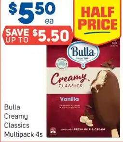 Foodland Bulla Creamy Classics Multipack 4s offer