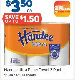 Foodland Handee Ultra Paper Towel 3 Pack offer