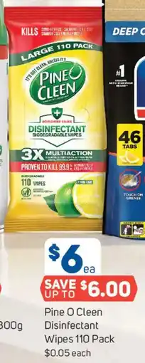 Foodland Pine o cleen disinfectant wipes 110 pack offer