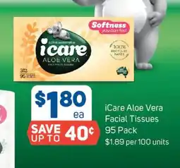 Foodland Icare aloe vera facial tissues 95 pack offer