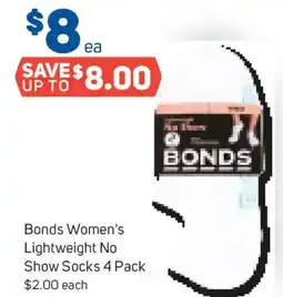 Foodland Bonds women's lightweight no show socks 4 pack offer