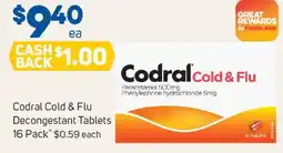 Foodland Codral cold & flu decongestant tablets 16 pack offer