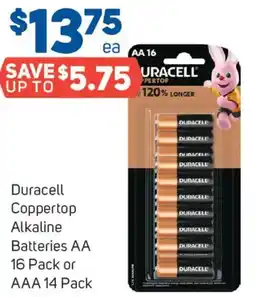 Foodland Duracell coppertop alkaline batteries aa 16 Pack or AAA 14 Pack offer
