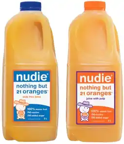 IGA Nudie Orange Juice with Pulp or Pulp Free 2 Litre offer