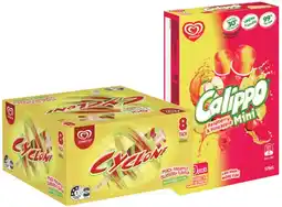 IGA Streets Cyclone Ice Block 8 Pack or Calippo Mini 10 Pack Selected Varieties offer