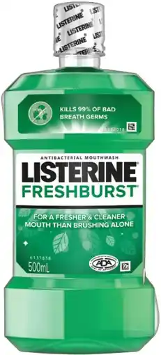 IGA Listerine Mouthwash Fresher & Cleaner Selected Varieties offer