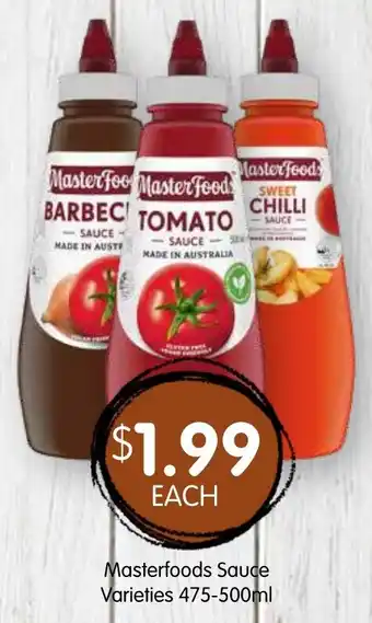 Spudshed Masterfoods sauce varieties offer