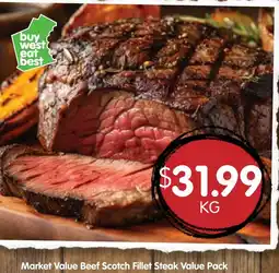 Spudshed Market value beef scotch fillet steak value pack offer
