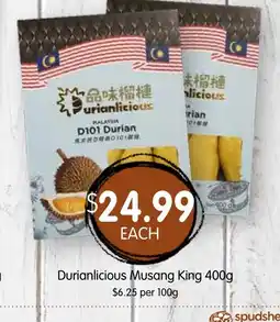Spudshed Durianlicious musang king offer