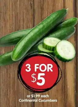 Spudshed Continental cucumbers offer